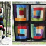Log Cabin Scrap Blanket Free Knitting Pattern