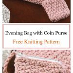Silky Pink Evening Bag with Coin Purse Free Knitting Pattern