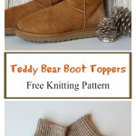 Teddy Bear Boot Toppers Free Knitting Pattern