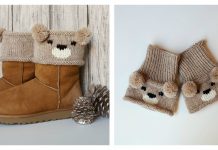 Teddy Bear Boot Toppers Knitting Pattern