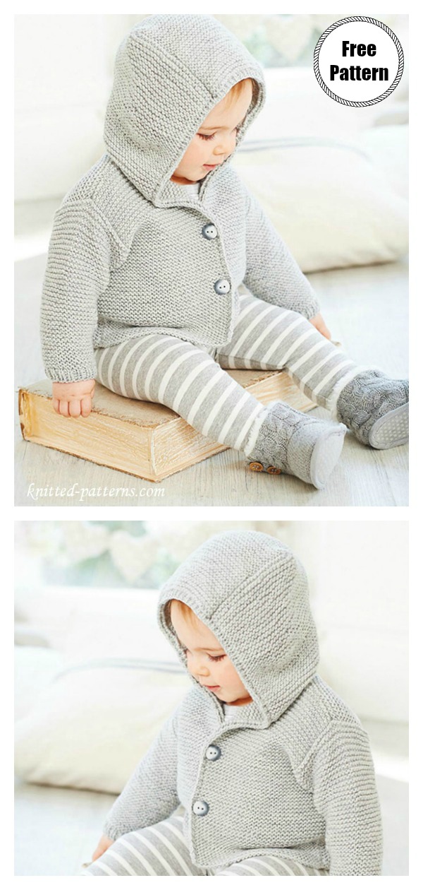 Baby Hooded Jacket Free Knitting Pattern