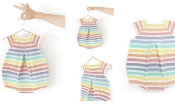 Baby Rainbow Romper Free Knitting Pattern