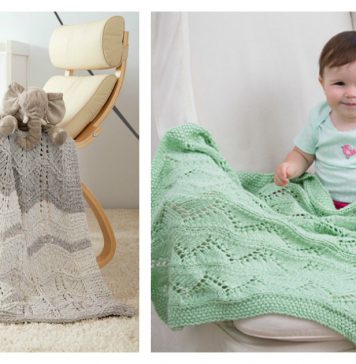 Chevrons Lace Baby Blanket Free Knitting Pattern