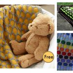 Honeycomb Afghan Baby Blanket Free Knitting Pattern