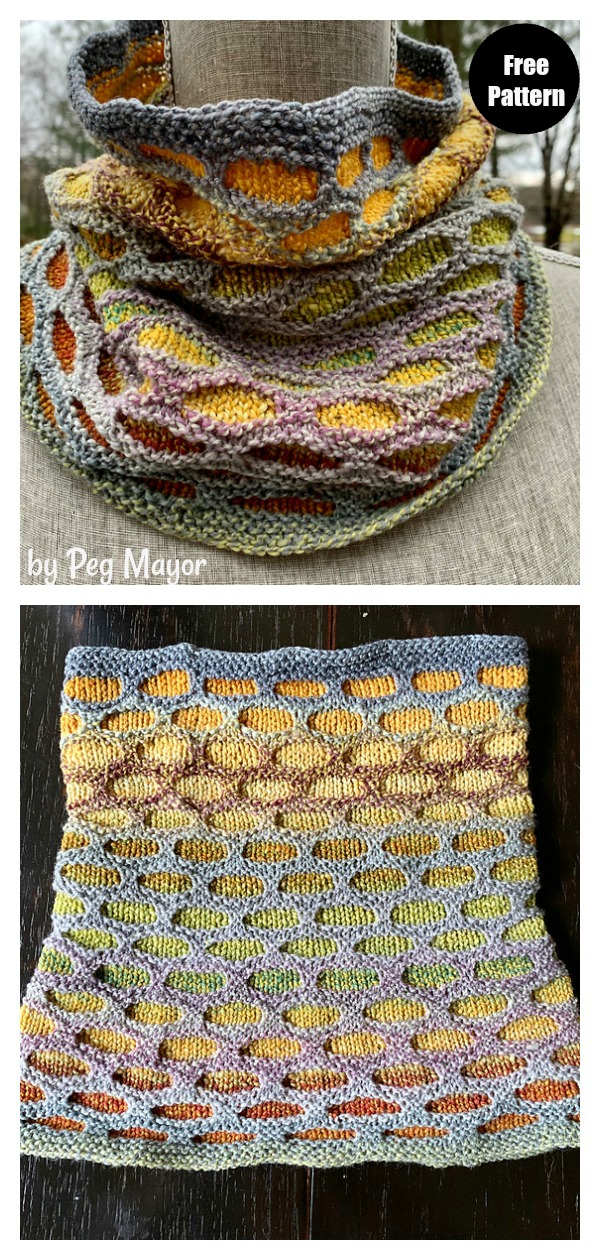 Honeycomb Cowl Free Knitting Pattern
