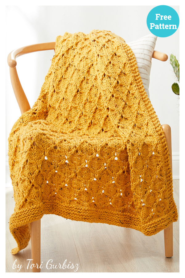 Honeycomb Throw Free Knitting Pattern