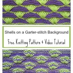 Shells on a Garter-stitch Background Free Knitting Pattern and Video Tutorial