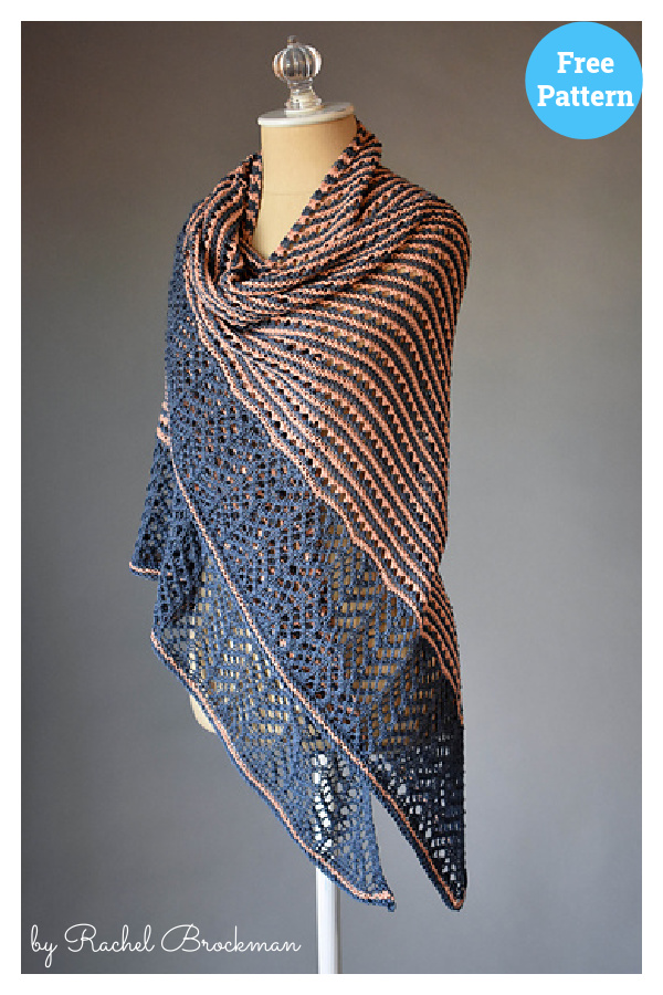 Sorbet Stripes Lace Shawl Free Knitting Pattern 