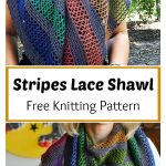 Stripes Lace Shawl Free Knitting Pattern