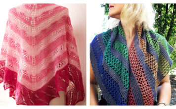 Stripes Lace Shawl Free Knitting Pattern