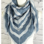 Two-Color Triangular Lace Shawl Free Knitting Pattern