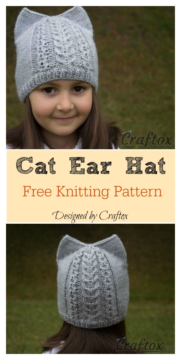 Cat Ear Hat Free Knitting Pattern