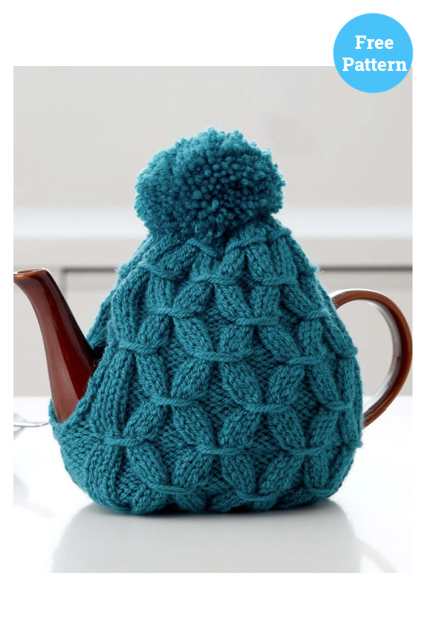 Cushy Smocked Tea Cozy Free Knitting Pattern 