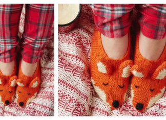 Fox Slippers Free Knitting Pattern