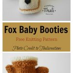 Fox baby Booties Free Knitting Pattern