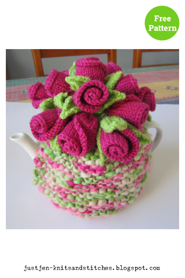 Rosebuds Tea Cosy Free Knitting Pattern 