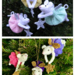 Christmas Fairy Mouse Ornament Free Knitting Pattern