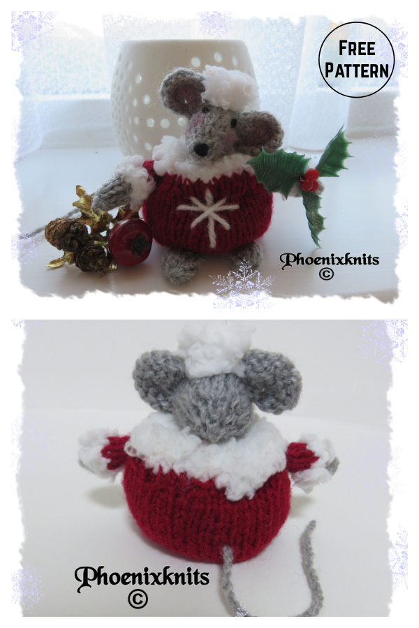 Christmas Mouse Free Knitting Pattern 