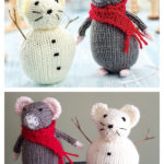 Christmas Mouse and Snow Mouse Free Knitting Pattern