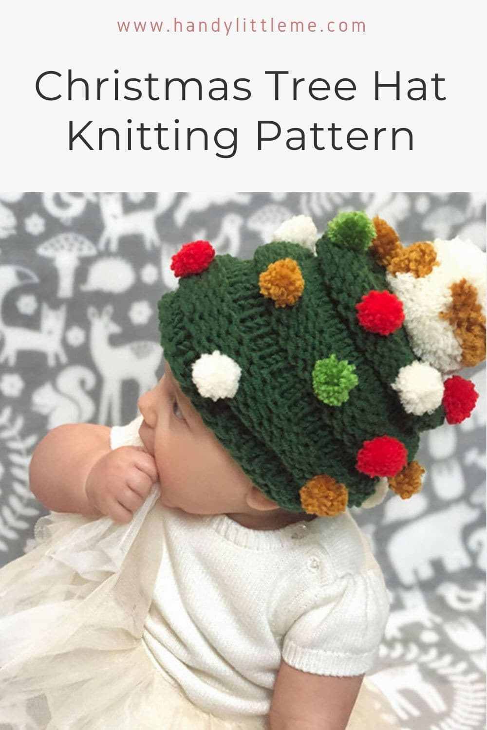 Christmas Tree Baby Hat Free Knitting Pattern 