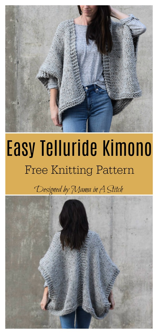 Easy Telluride Kimono Free Knitting Pattern