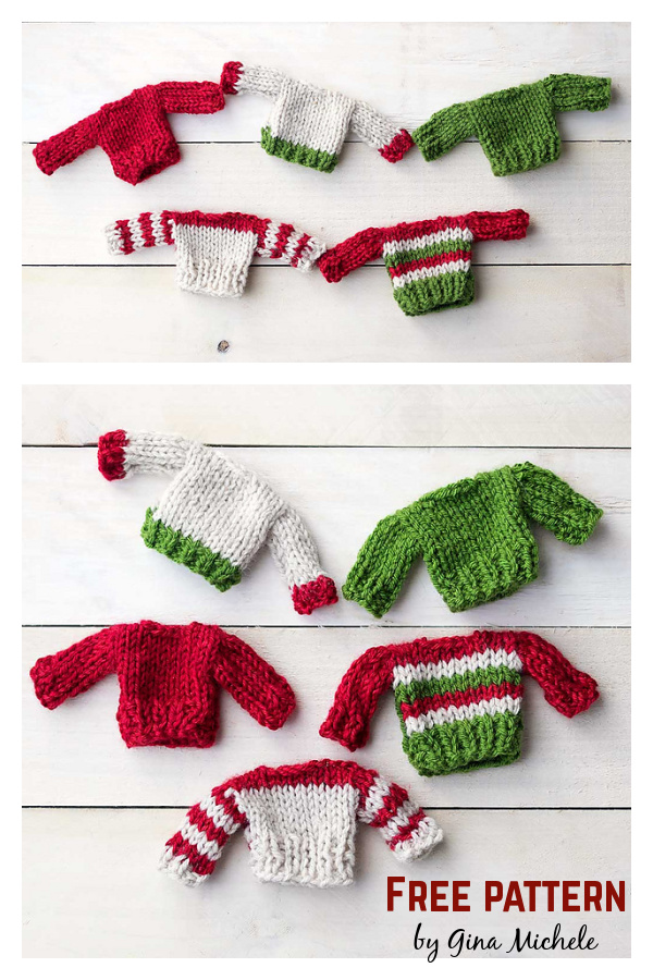 Flat Knit Mini Sweaters Free Knitting Pattern