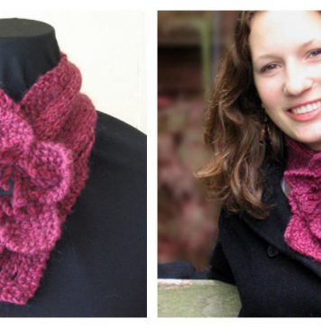 Flora Neck Warmer Scarf Free Knitting Pattern