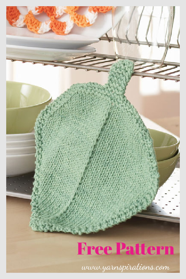 Garden Leaf Dishcloth Free Knitting Pattern 