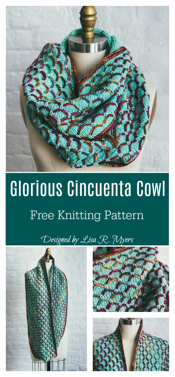 Glorious Cincuenta Cowl Free Knitting Pattern