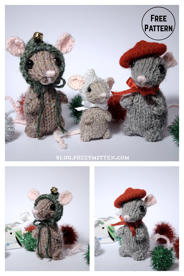 Holiday Mice Free Knitting Pattern