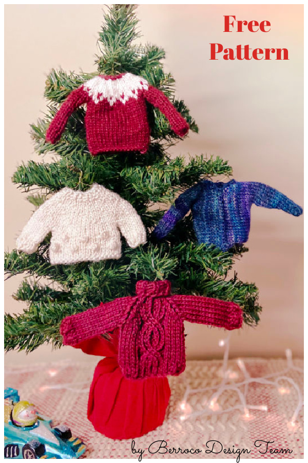 Mini Sweater Ornament Free Knitting Pattern