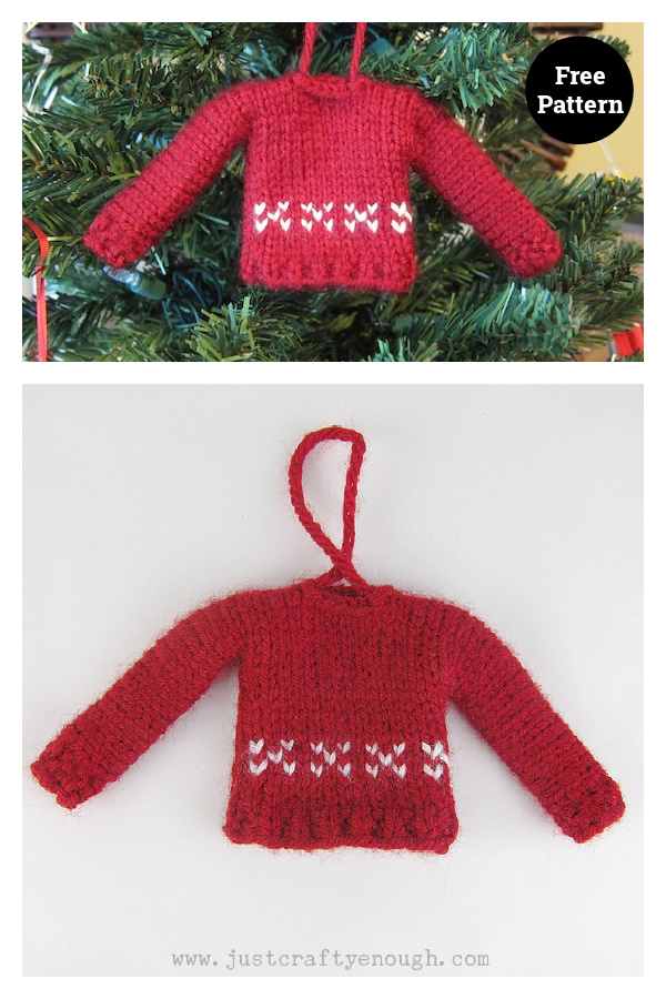 Tiny Sweater Ornament Free Knitting Pattern