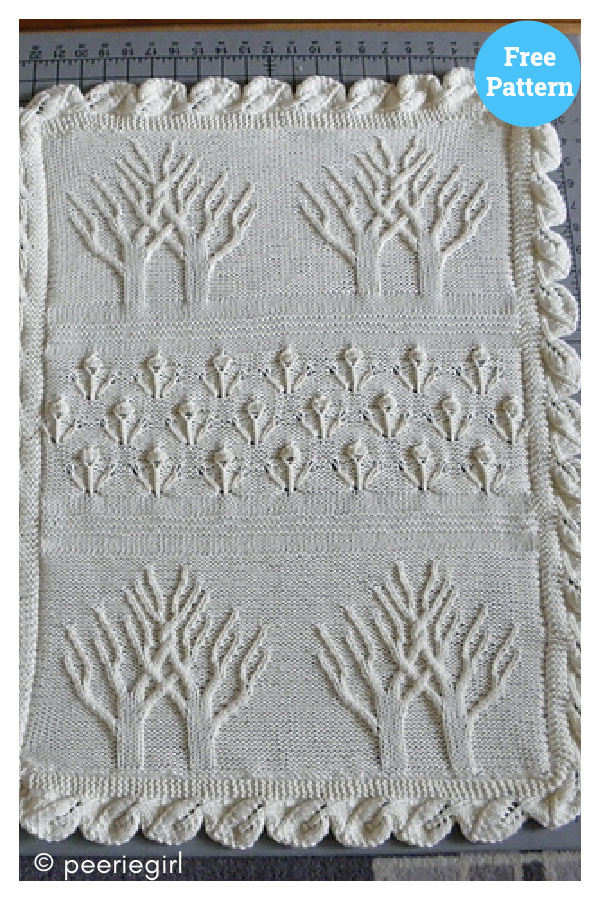 Baby Tree of Life Throw Free Knitting Pattern