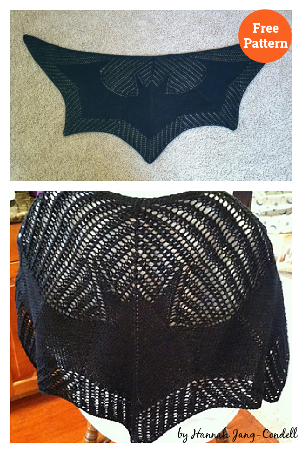 Bat Shawl Free Crochet Pattern