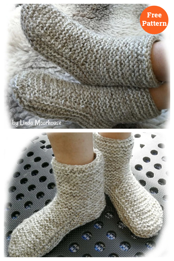 Boot Slippers Free Knitting Pattern