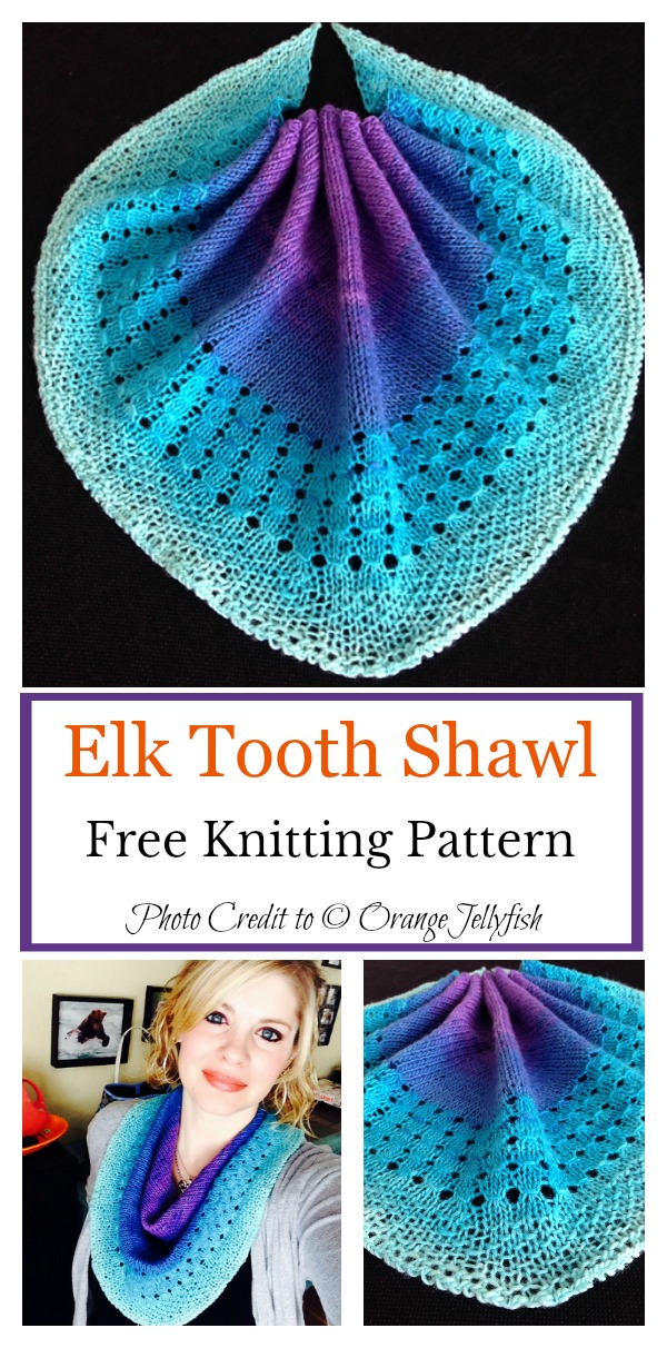 Elk Tooth Shawl Free Knitting Pattern
