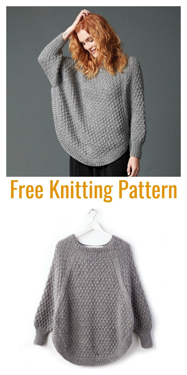 Lovely Poncho with Sleeves Free Knitting Pattern