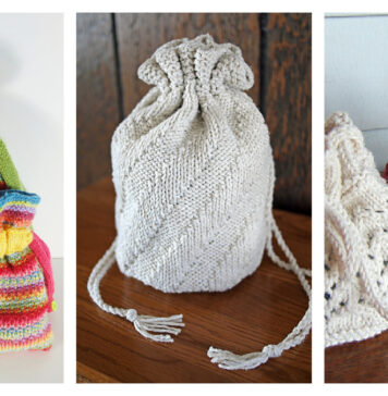 Holiday Gift Bag Free Knitting Pattern