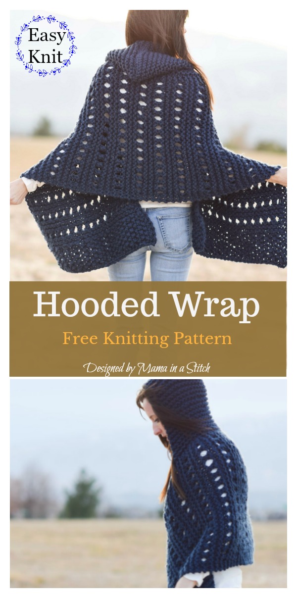 Hooded Wrap Free Knitting Pattern