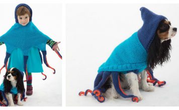 Octopus Poncho and Octopus Dog Sweater Free Knitting Pattern