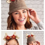 Reindeer Hat and Headband Free Knitting Pattern