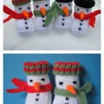 Snowman Baby Booties Knitting Pattern