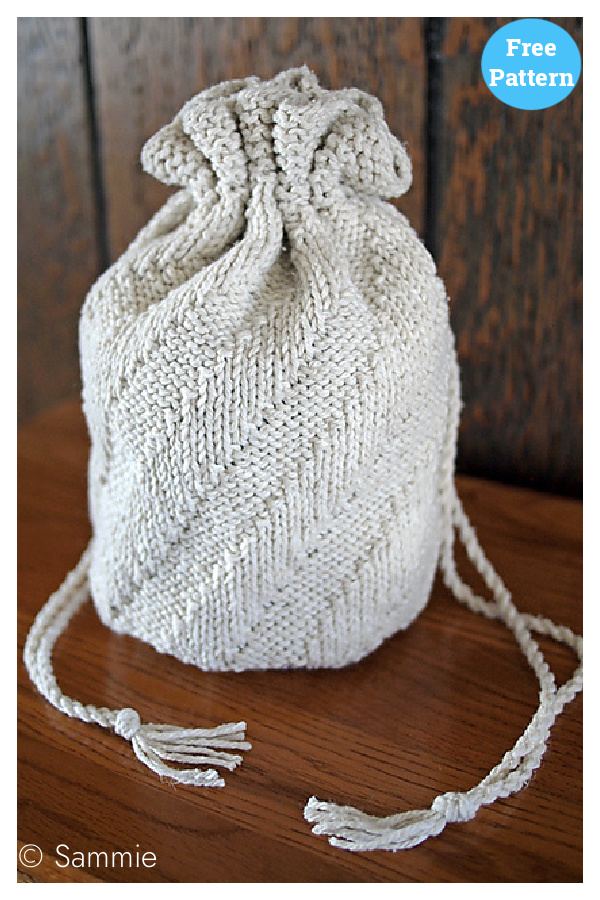 Spiral Drawstring Bag Free Knitting Pattern 