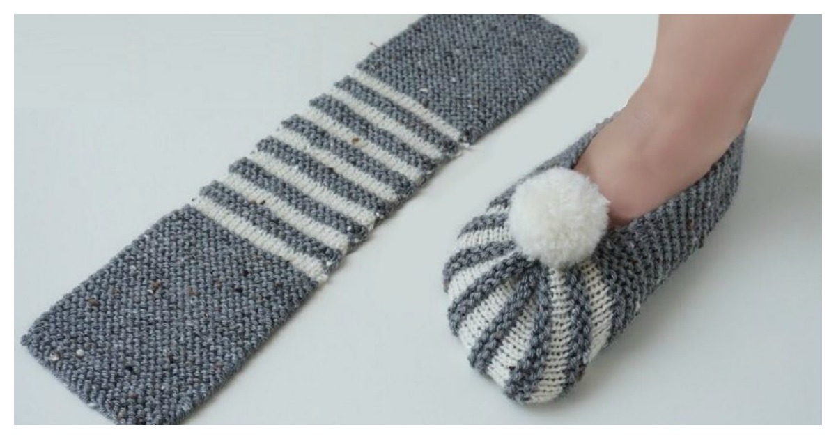 The Easiest Way To Knit Slippers