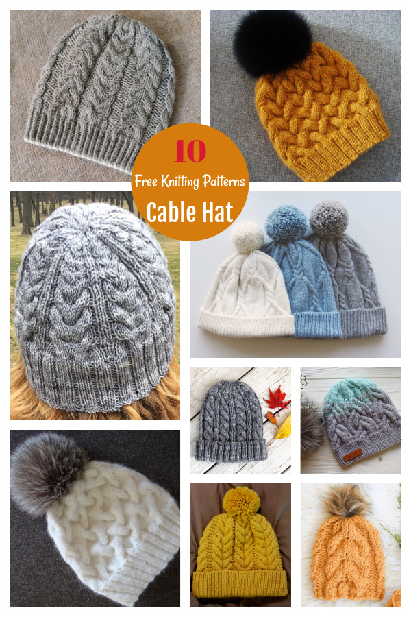 10 Cable Hat Free Knitting Patterns