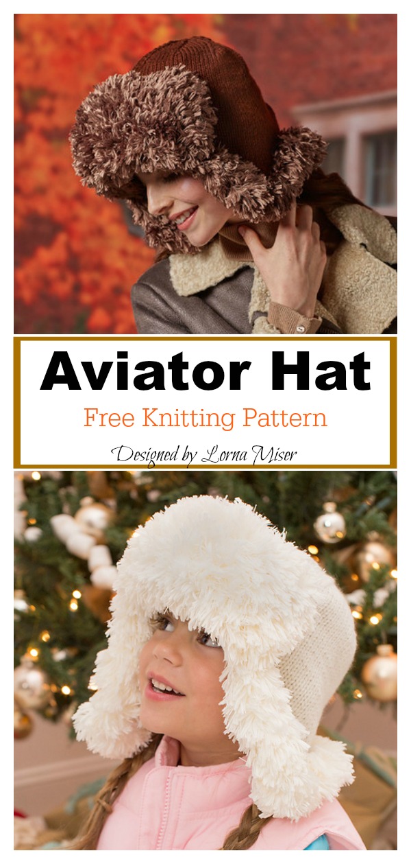 Aviator Earflap Hat Free Knitting Pattern 