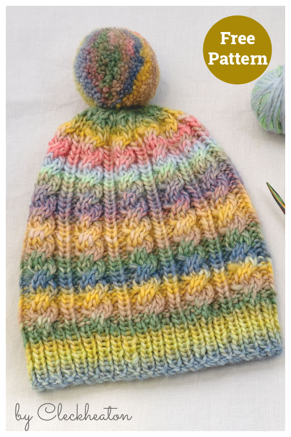 Cabled Beanie Free Knitting Pattern