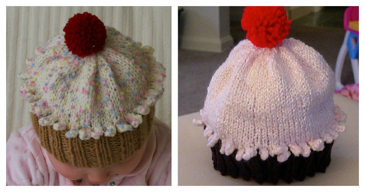 Cupcake Baby Hat Free knitting Pattern