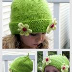 Daisy Beanie Hat Free Knitting Pattern