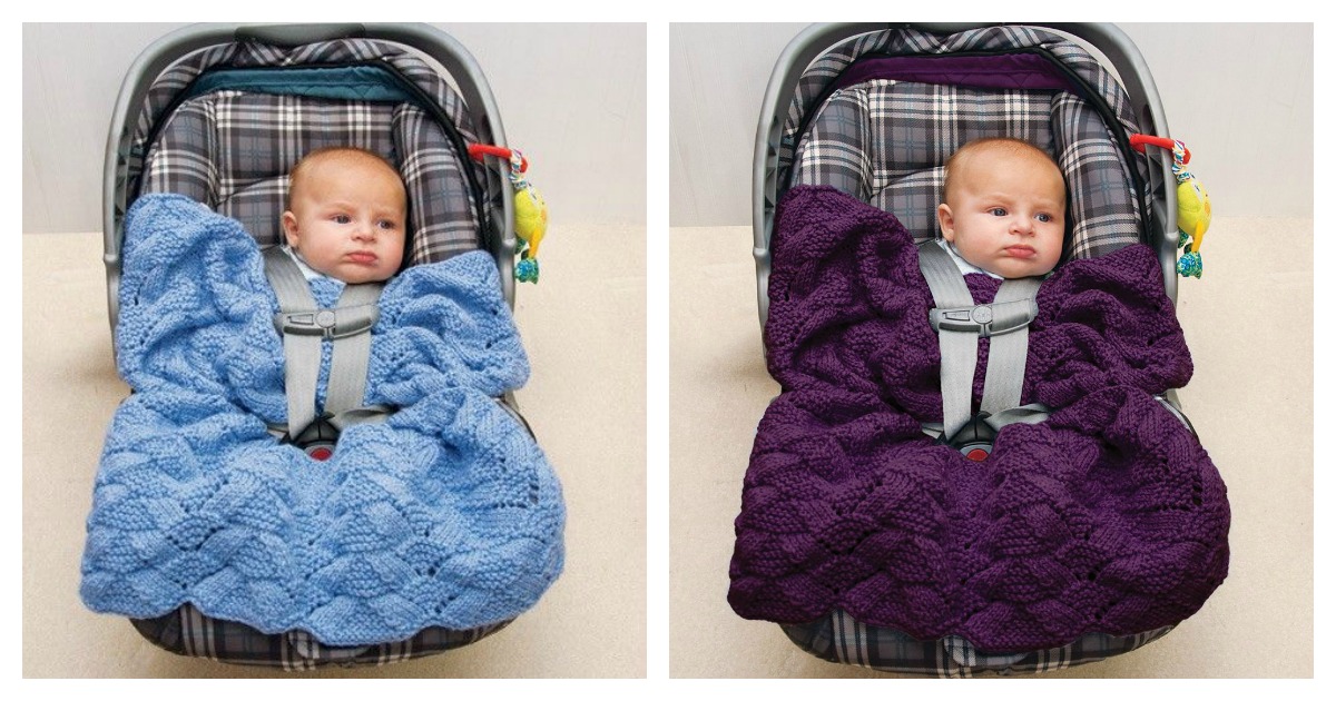 Easy Car Seat Blanket Free Knitting Pattern - Free Pattern Baby Car Seat Cover